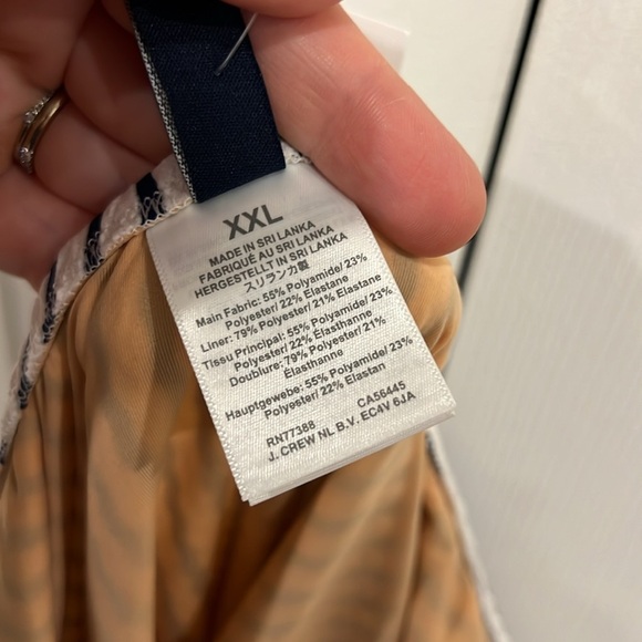 J. Crew Factory Striped Tie-shoulder One-piece Swimsuit Navy and White Size XXL - Picture 6 of 6
